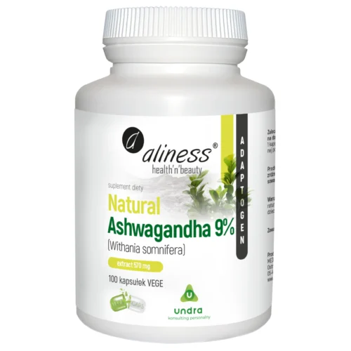 Ashwagandha 9% extrakt 590mg 100 kapsułek – Aliness