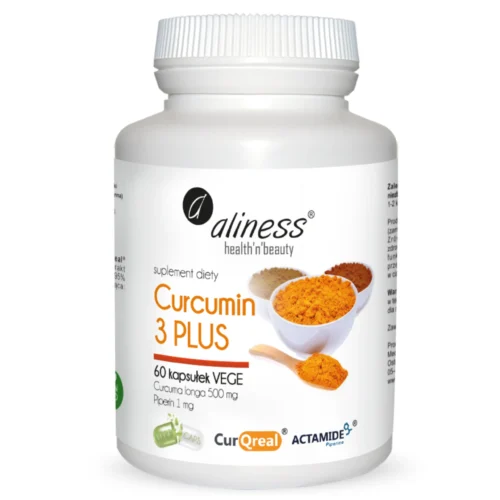 Curcumin 3 PLUS Curcuma longa 500 mg Piperin 1 mg 60 kapsułek