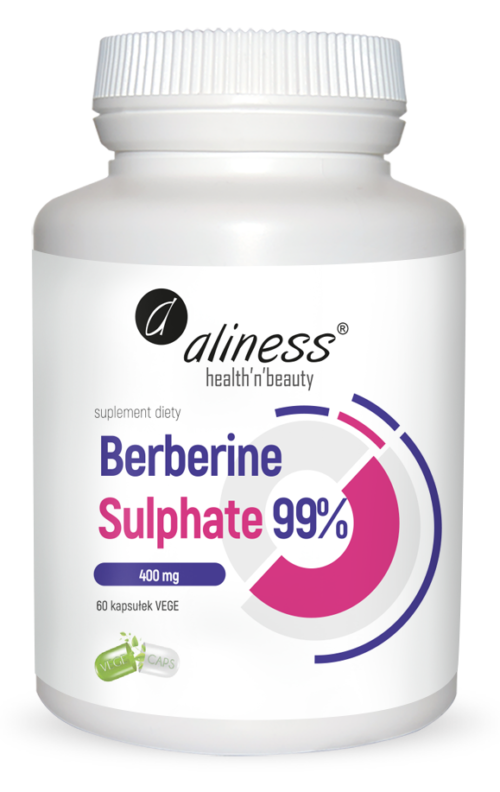 Aliness, Berberine Sulphate 99% 400mg x 60 Vege caps.