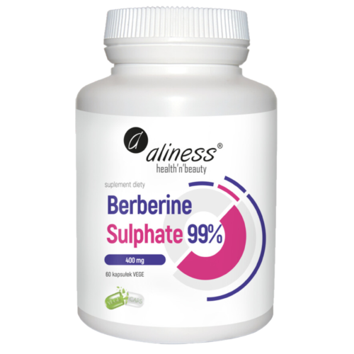 Aliness, Berberine Sulphate 99% 400mg x 60 Vege caps.