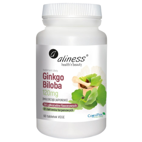 Ginkgo Biloba (miłorząb japoński) 120mg 60 kapsułek Vege